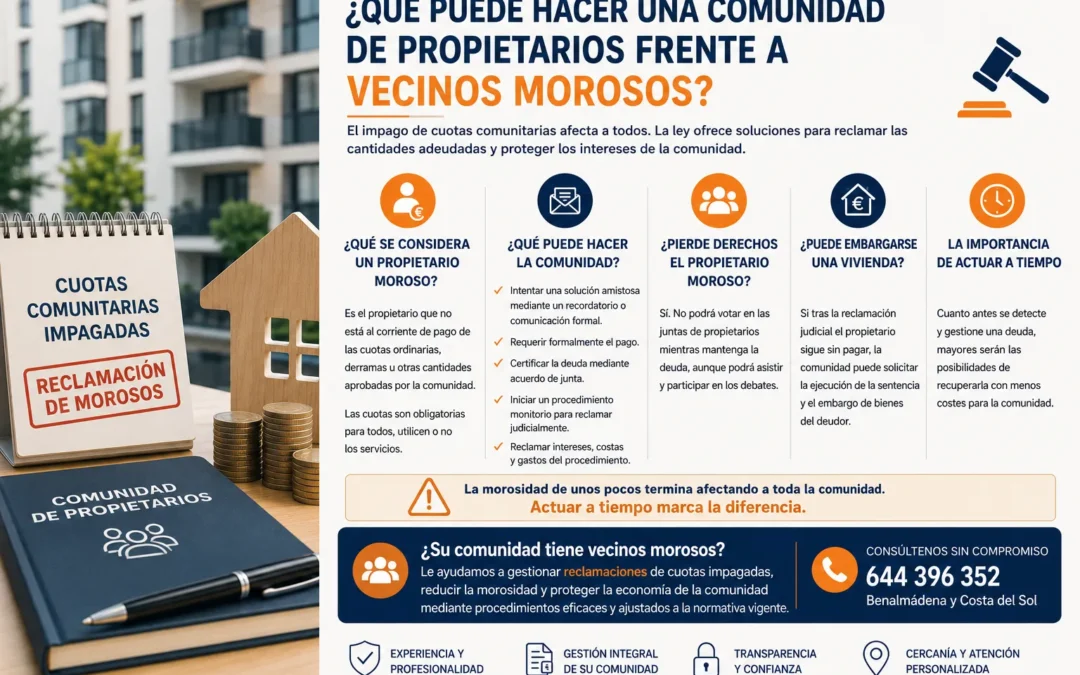 ¿Qué puede hacer una comunidad de propietarios frente a los vecinos morosos?